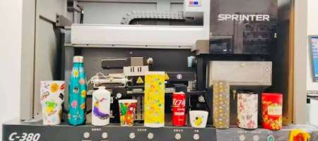 What can the SPRINTER C-380 UV Cylinder Printer do?